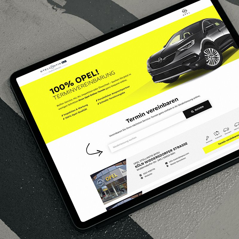 Opel-Niederlassung Website-Entwicklung