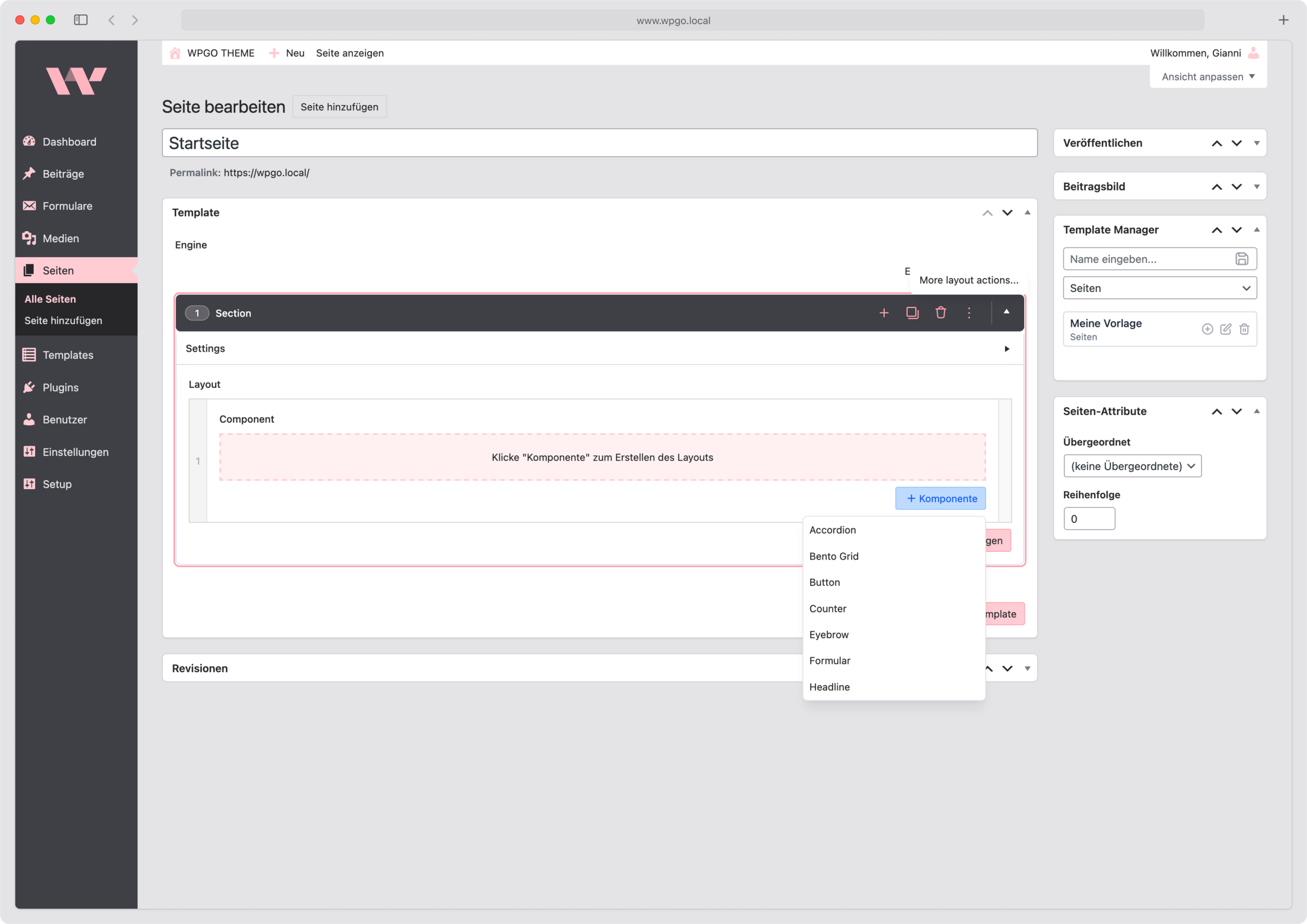 Custom WordPress Theme Builder